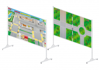 Двухсторонняя магнитно-маркерная доска "Азбука дорожного движения" на разборной стойке