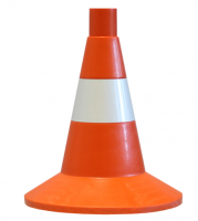 Сигнальный дорожный конус (мягкий, с одной световозвращающей полосой)