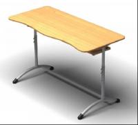Парта двухместная с полочкой, регулируемая по высоте