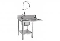 Предмоечный стол для посудомоечной машины фронтальной , 1160х690х890(1070) мм