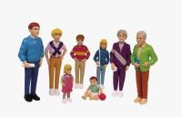 Набор фигурок-кукол "Семья европейцев 3 поколения" (8 шт.)