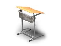 Стол ученический 1-местный с регулировкой высоты, с перфорированным экраном